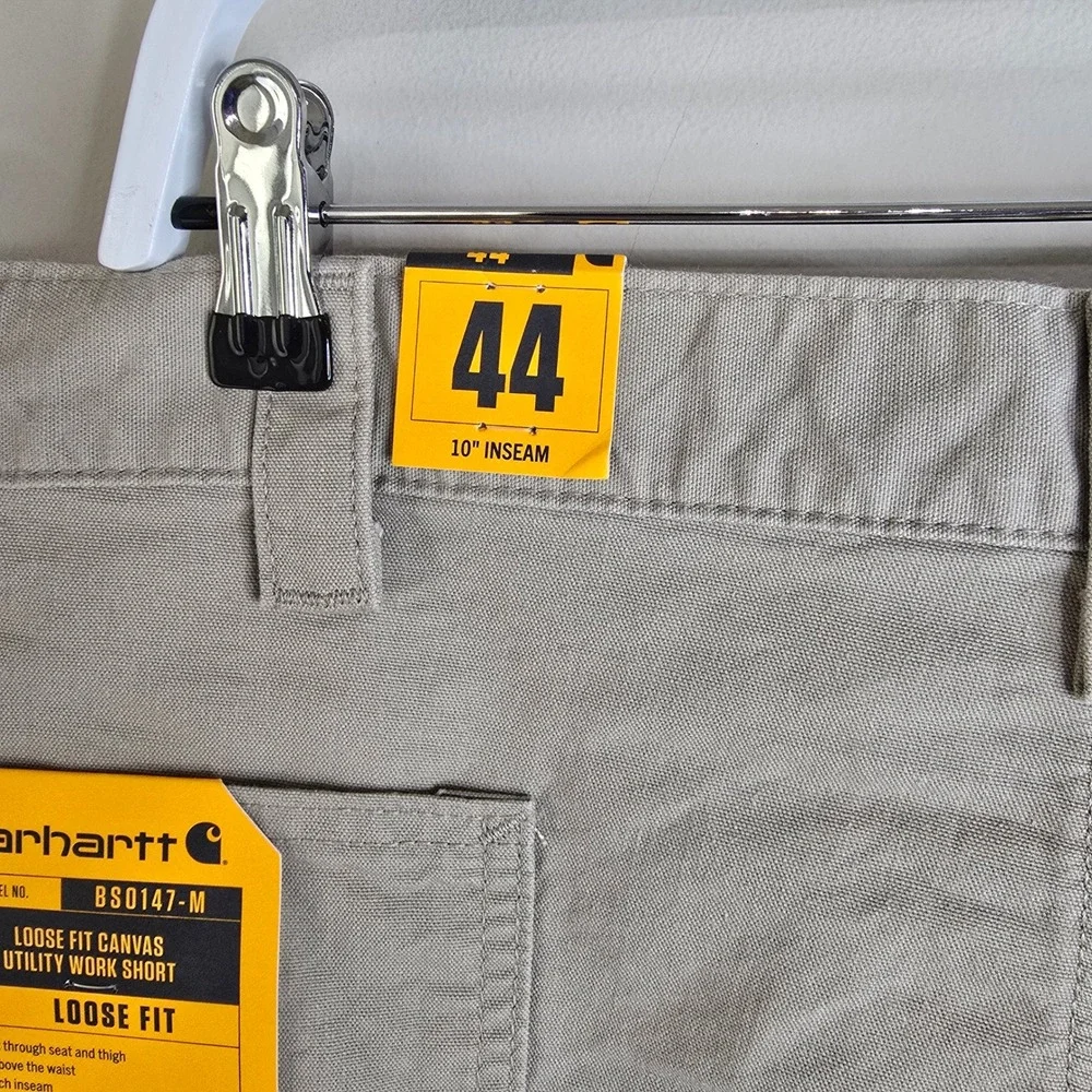 Carhartt Mens Loose Fit Canvas Utility Work Shorts Tan Khaki B147 Size 44 NWT